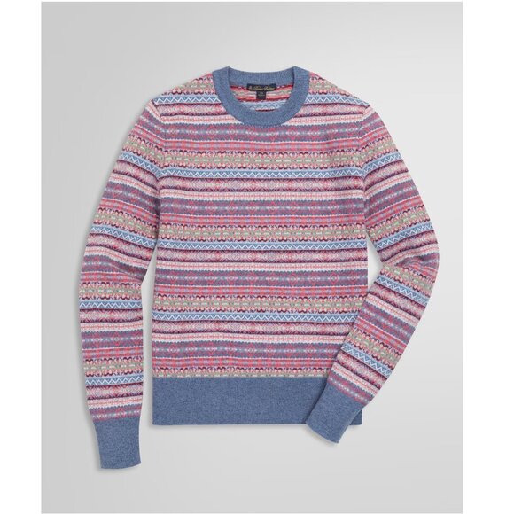 NWT Brooks Brothers Fair Isle Pastel Lambswool Sweater - Picture 9 of 9